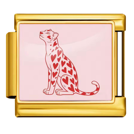 Herz Leopard Charm