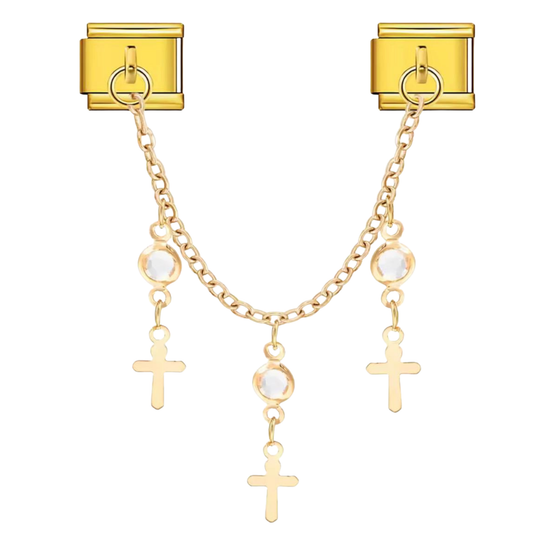 Funkelnder Kreuz Ketten Charm