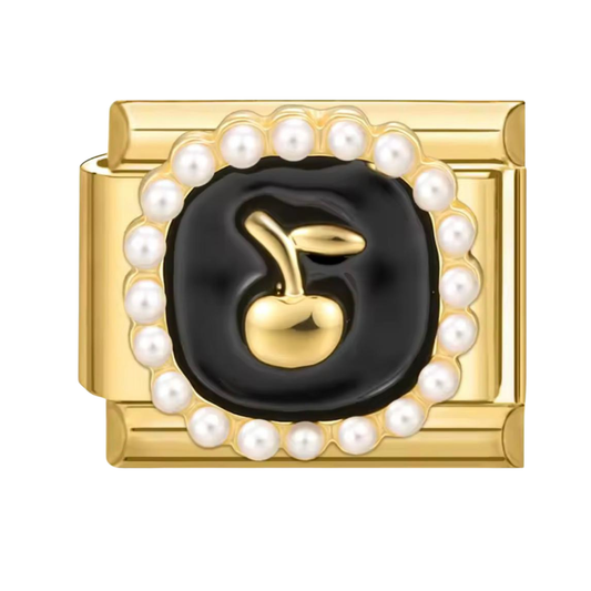 Noir Kirschen &  Perlen Charm