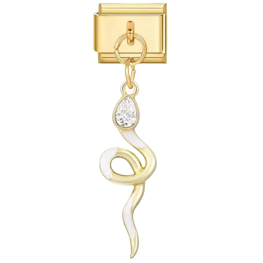 Schlangen-Charm mit Stein