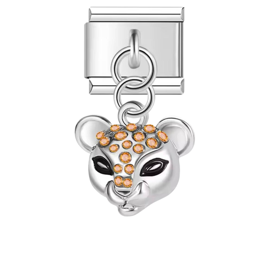 Wildkatzen Charm mit funkelnden Steinen