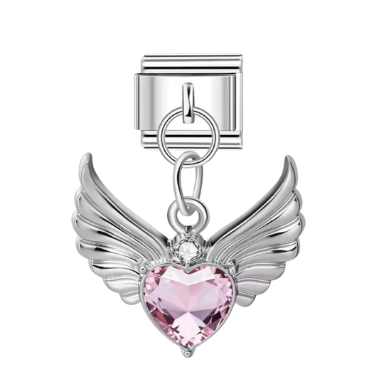 Flügel Herz Charm